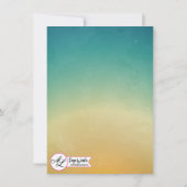 4.5x6.25サンキューカードビーチサンセットパームツリーストル 招待状 (裏面)