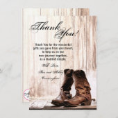 4.5x6.25サンキューカードブートカントリーウェ素朴スト 招待状 (正面/裏面)