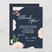 4.5x6.25サンキューカードベビーピンクCosmosオン白 招待状 (正面/裏面)