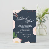 4.5x6.25サンキューカードベビーピンクCosmosオン白 招待状 (スタンド正面)