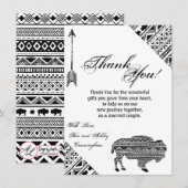 4.5x6.25サンキューカードボホバッファロートライバルパター 招待状 (正面/裏面)