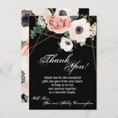 4.5x6.25サンキューカード幾何学的ガーデンバラBlac 招待状 (正面/裏面)