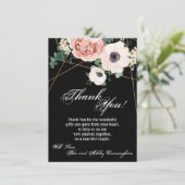 4.5x6.25サンキューカード幾何学的ガーデンバラBlac 招待状 (スタンド正面)
