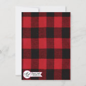 4.5x6.25サンキューカード赤い格子縞ブラックベア 招待状 (裏面)