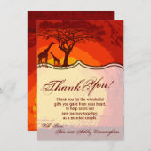 4.5x6.25サンキューカードAfrican Safari Girfe Sun 招待状 (正面/裏面)