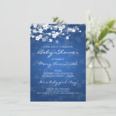 4.5x6.25ベビーシャワーさくらんぼブルー 招待状 (スタンド正面)