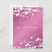 4.5x6.25ベビーシャワーさくらんぼブロッサムピンク 招待状 (裏面)