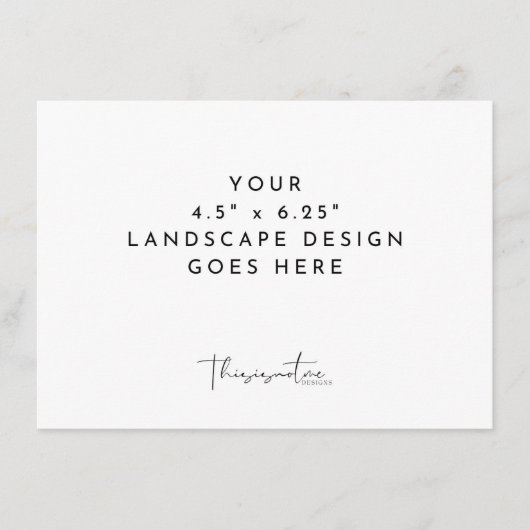 4.5x6.25" カード印刷用ランドスケープテンプレート エンクロージャーカード (正面)