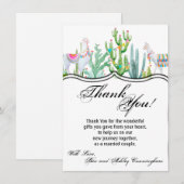 4.5x6.25 サイズの感謝カード ボヘミアンのラマ　ボヘミアン　サボテン 招待状 (正面/裏面)