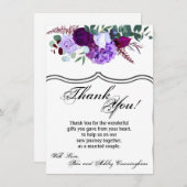 4.5x6.25 サイズの感謝カード ラベンダー色のハイビスカスが白地に 招待状 (正面/裏面)