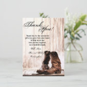 4.5x6.25 サイズ 感謝カード 長靴 カントリー ラスティック ウェスト 招待状 (スタンド正面)