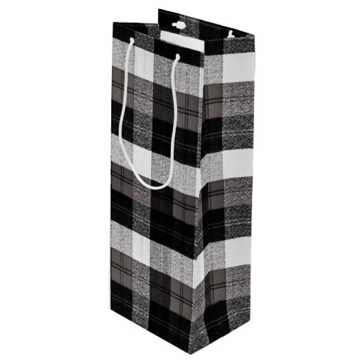 4.75lx4wx13hワインの抱き枕クリスマスバッバロープレイドBlac ワインギフトバッグ (正面アングル)