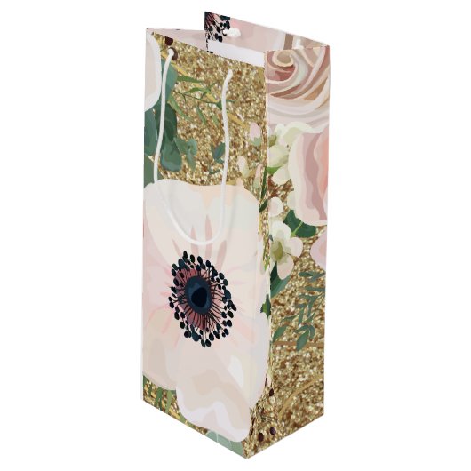 4.75lx4wx13hワイン抱き枕幾何学的ガーデンバラ ワインギフトバッグ (正面アングル)