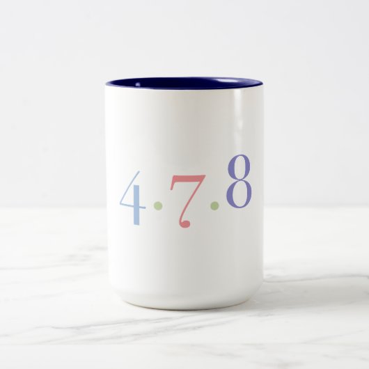 4 7 8呼吸法 | 瞑想 ツートーンマグカップ (中央)