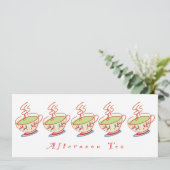 4×9.25インチ お茶の時間のご招待 招待状 (スタンド正面)