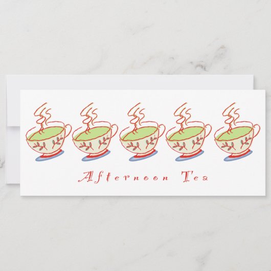 4×9.25インチ お茶の時間のご招待 招待状 (正面)