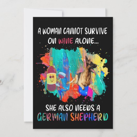 4 A Woman Cannot Survive On Wine Alone She Also Ne 招待状 (正面)