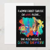 4 A Woman Cannot Survive On Wine Alone She Also Ne 招待状 (正面/裏面)
