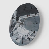 4 AM Painting by Alfred Fox ラージ壁時計 (傾斜)