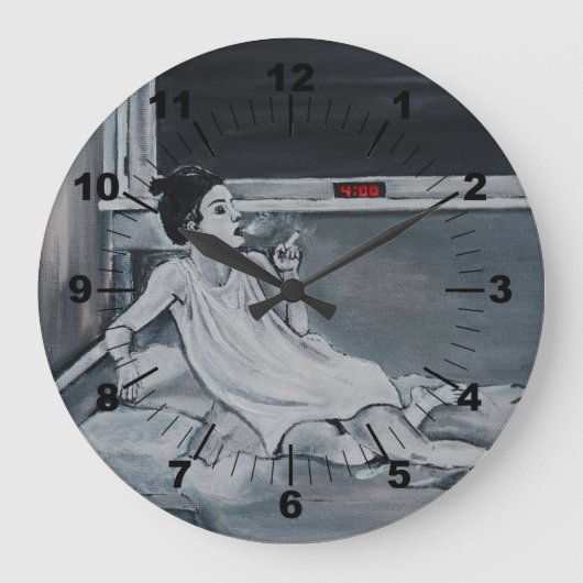 4 AM Painting by Alfred Fox ラージ壁時計 (正面)