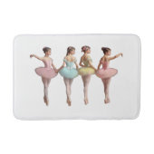 4 bailarinas con tutús rosa, amarillo, verde dulce バスマット (正面)