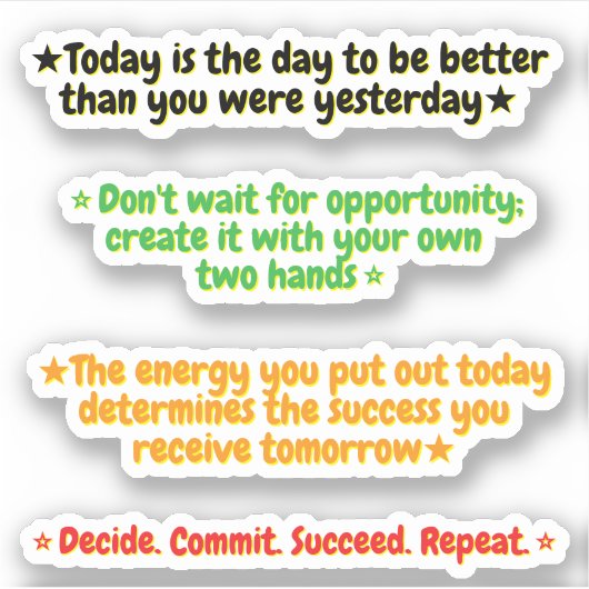 4 Best Motivational Quotes of all Time | Daily シール (正面)