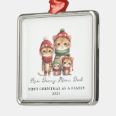 4 Cheetahの初めてのクリスマスとしての採用 メタルオーナメント (左)