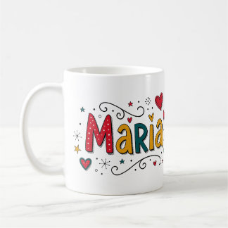4 Color Maria 1 - Doodles コーヒーマグカップ