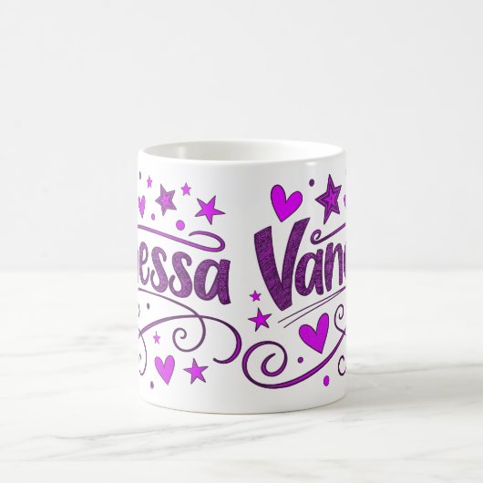 4 Color Vanessa 1 - Doodle コーヒーマグカップ (中央)