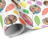 4 Custom Photo Birthday Balloons ラッピングペーパー (ロールコーナー)