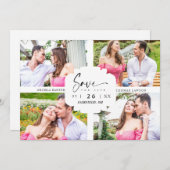 4 Custom Photos Minimalist Modern Collage Wedding (正面/裏面)