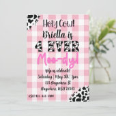 4 Ever Moody Cow Fourth Birthday Invitation 招待状 (スタンド正面)