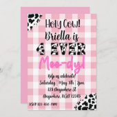 4 Ever Moody Cow Fourth Birthday Invitation 招待状 (正面/裏面)