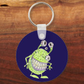4 eyed green alien monster キーホルダー (正面)