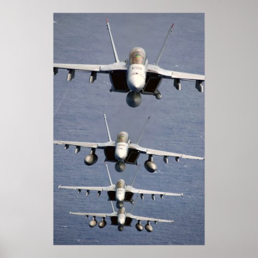 4 FA-18ホーネットすごいプリント ポスター (正面)