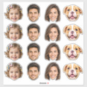 4 Face Photos Custom-Cut Vinyl Sticker シール (シート)