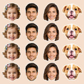 4 Face Photos Custom-Cut Vinyl Sticker シール