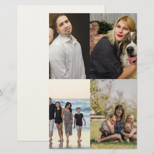  4 Family Photo Collage Custom 便箋 (正面/裏面)