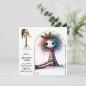 *~* 4 Fantasy Cute Sweet Woman Elf Sitting 招待状 (スタンド正面)