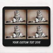 4 Foto Collage met text - kies achtergrond kleur マウスパッド (正面)