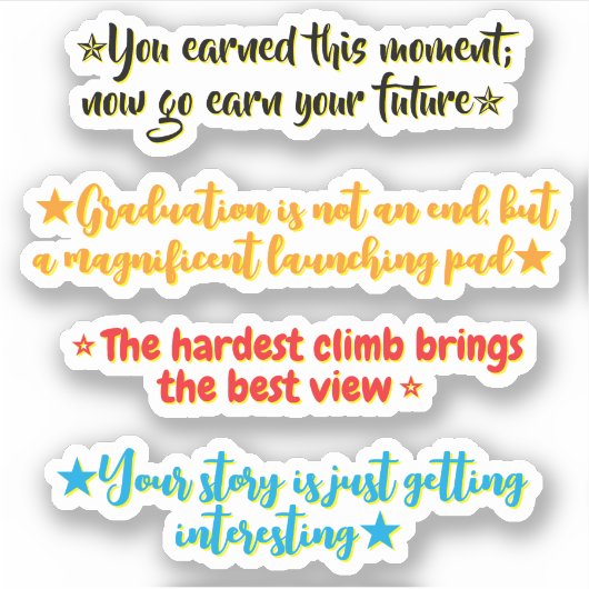 4 Graduation Quotes | Inspirational Stickers  シール (正面)