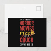 4.If It Involves Horror Movies Pizza And A Couch C インビテーションポストカード (正面/裏面)
