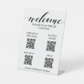 4 in 1式&シーティングチャート&シーティングメニューqrコード&バー 台座サイン (正面)