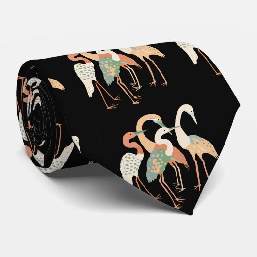 4 Japanese Cranes Thunder_Cove ネクタイ (ロール)