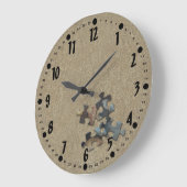 4 JigsawパズルピースSandy Texture Earth Tone ラージ壁時計 (傾斜)