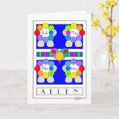 4 Lambs新生児カード カード (黄色い花)