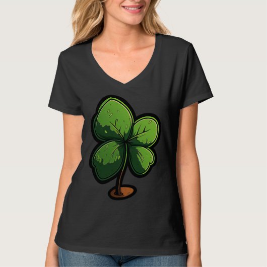 4 Leaf Clover Happt St Patrick's Day St Patrick's Tシャツ (正面)