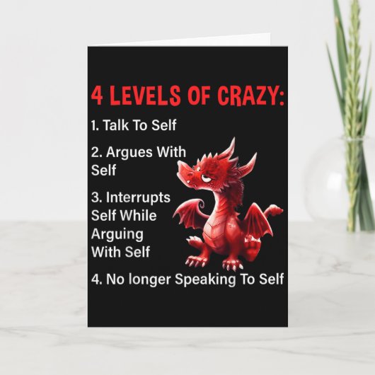 4 Levels Of Crazy Talks To Self Argues With Self D カード (正面)