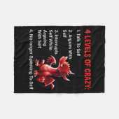 4 Levels Of Crazy Talks To Self Argues With Self D フリースブランケット (正面(横))