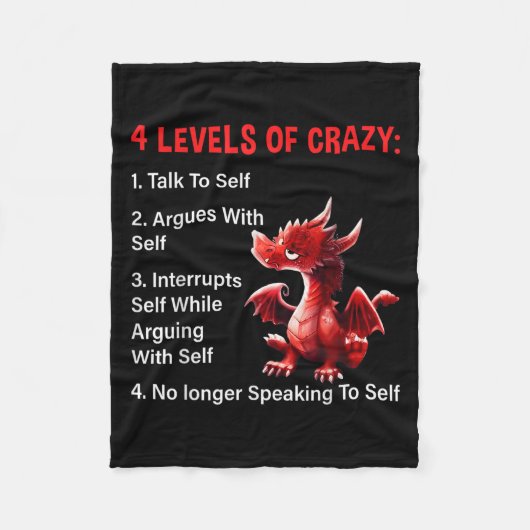 4 Levels Of Crazy Talks To Self Argues With Self D フリースブランケット (正面)